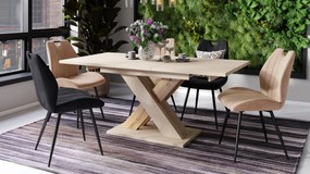 KARO béžový / dub artisan - MODERNÝ ROZKLADACÍ STÔL DO 180 cm!