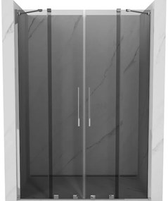 Mexen Velar Duo, posuvné sprchové dvere do otvoru 150 cm, 8mm šedé sklo, chrómová, 871-150-000-42-01