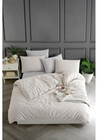 Béžové obliečky na jednolôžko 140x200 cm Yarn Dyed – Mijolnir