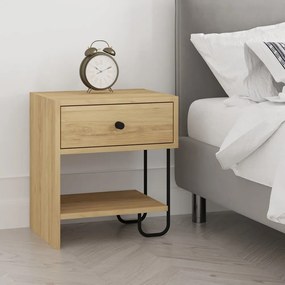 Nočný stolík v dekore duba s poličkami v prírodnej farbe Saturne – Marckeric