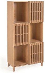 Knižnica v dekore duba s posuvnými dverami v prírodnej farbe 85x170 cm Beyla – Kave Home
