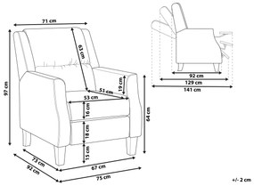 Čalúnené rozkladacie kreslo béžové EGERSUND Beliani