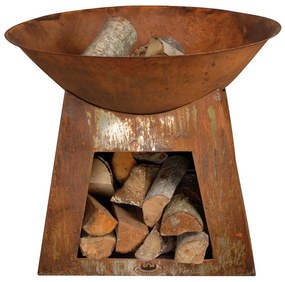 Kovové ohnisko so zásobníkom na drevo Esschert Design Camping