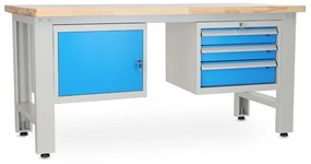 Dielenský stôl Solid OAK-13, 180 cm, 2 závesné boxy, dub