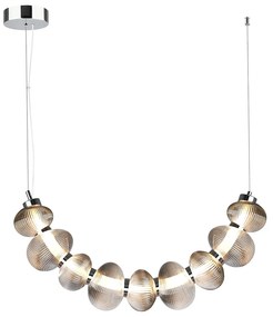 Závesné svietidlo Bolla, 9x grafitové sklenené tienidlo, ch, u