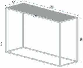 Tutumi, stolná konzola 90x30x72 cm KW-PH19087, čierna - buk, KRZ-03604