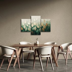 Obraz - Zlato-zelené listy (90x60 cm)