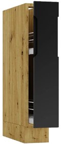 Kuchynská skrinka Isabel D15 Cargo + Kôš čierna/artisan
