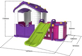 RAMIZ Záhradný domček so šmýkačkou 3v1 fialový