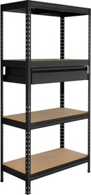 Vysokozáťažový regál so zásuvkou PRAKTIK, 180 × 90 × 45 cm, nosnosť police: 250/15 kg