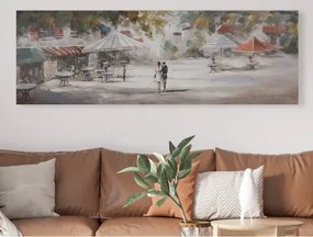 Ručne maľovaný obraz Romantika 150x50 cm, výrazná štruktúra%