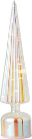 Veľký rebrovaný sklenený strom s LED svetlom L – 9*9*39,6 cm