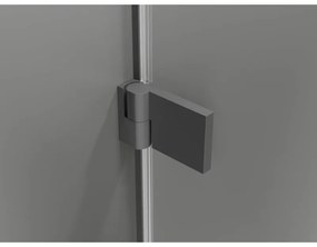 Mexen Lunar-B pravostranný výklopný sprchový kút 90 x 80 cm, číre sklo, grafitová, 832-090-080-95-00-P