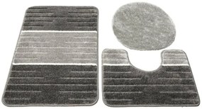 Sada kúpeľňových koberčekov COMO sivá / krémová, pruhy