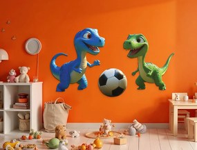 drevko |  Dekorácia na stenu Zápas malých dinosaurov  61 x 120 cm