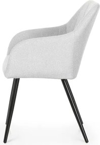 Sada štyroch jedálenských stoličiek LUXANO  Lumos zamatové, svetlosivé / čierne nohy (4 ks)