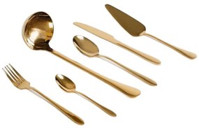 Súprava príborov ABELE s lopatkou a naberačkou, zlatá 18 ks 721878