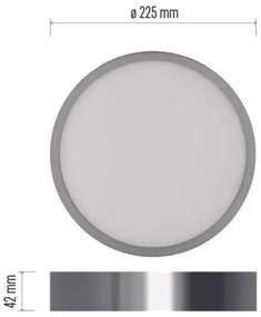 LED Stropné svietidlo LED/21W/230V 3000/3500/4000K pr. 22,5 cm chróm
