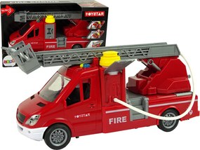 LEAN Toys Hasičské auto so striekaním vody zvukmi a svetlami červené