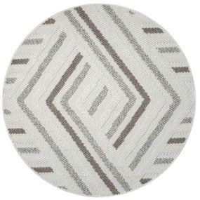 Dekorstudio Moderný okrúhly koberec LINDO 7590 - krémový Priemer koberca: 120cm