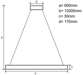 LED Stmievateľný luster na lanku LED/75W/230V 3000-6500K + diaľkové ovládanie