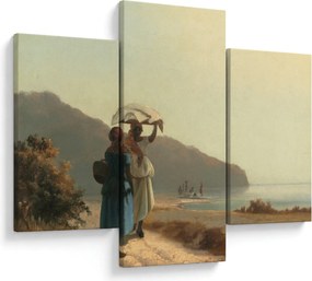 Obraz - Camille Pissarro, Two Women Chatting by the Sea, St. Thomas, reprodukcia (90x60 cm)