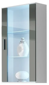 Vitrína Boho B2, Osvetlenie: osvetlenie LED RGB - farebné, Farby: dub lefkas / dub lefkas + čierna