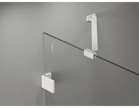 Mexen Lunar-F, 1-krídlový sprchový kút so skladacími dverami, ľavý, 100 x 100 cm, 8mm číre sklo, biely profil, 836-100-100-20-00-L