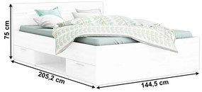 Manželská posteľ 140 cm Myriam (biela) (bez matraca a roštu). Vlastná spoľahlivá doprava až k Vám domov. 1040194