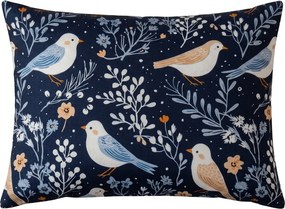 Obliečka na vankúš z mikrovlákna DENIM BIRDS 50x70 cm, modrá