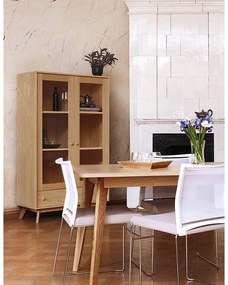 Vitrína v dekore duba v prírodnej farbe 100x170 cm Kensal – Woodman