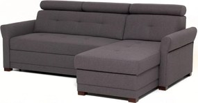 Rohová sedacia súprava Harris, tmavo šedá tkanina, pravý roh