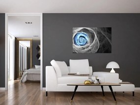 Obraz - Abstraktné ruže modrá (90x60 cm)