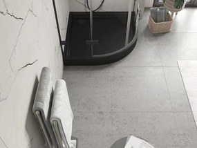 Mexen Flow+, štvrťkruhová sprchová vanička 90 x 90 cm, čierna matná, 46Q709090H