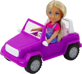 LEAN Toys Súprava bábiky Ankiki kabriolet s prívesom a koňom