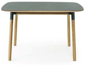 Stôl Form, štvorcový, 120x120 cm – zelený/dub