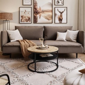 KONFERENČNÝ STOLÍK LEONARDO S POLICOU DUB ARTISAN + ČIERNY