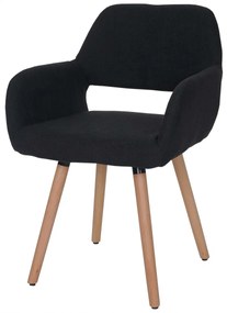 Jedálenská retro stolička Altena2 látka - Čierna