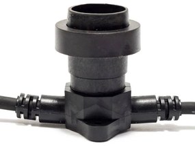 DECOLED Svetelná girlanda pre žiarovky s päticou E27 - 10 m, 10 objímok, IP67, čierny kábel