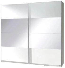 Skriňa Twister 2 biela/zrkadlo 225 cm
