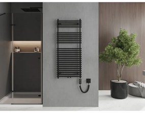 Mexen Sol, elektrické vykurovacie teleso 1200x500 mm + vykurovacia tyč 600 W, čierna, W125-1200-500-2600-70