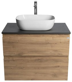 Aqualine Aqualine, ALTAIR skrinka s doskou 78,5 cm, dub emporio/antracit bridlica, AI380-02