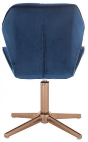 LuxuryForm Stolička MILANO MAX VELUR na zlatom kríži - modrá