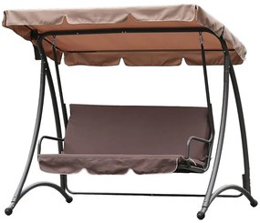 Záhradná hojdačka hnedá s vankúšom