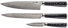 Sada nožov G21 Damascus Premium v bambusovom bloku 3 ks + brúsny kameň 6002298
