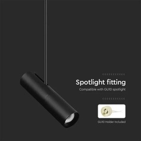 Luster na tyči 1xGU10/35W/230V čierna