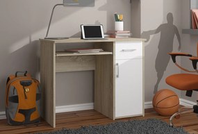 Volně stojící psací stůl Pin 90 cm dub sonoma/bílý