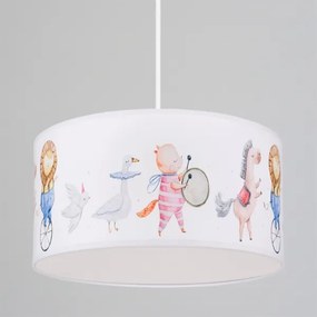 Brilagi - LED detský luster na lanku BOBO 1xE27/60W/230V pr. 35 cm biela/zvieratká