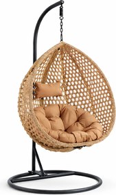 Skládací závěsné houpací křeslo Houseland Lisso XL světle hnědé