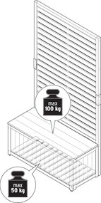 Paravánový modul s lavicou s úložným priestorom 2 v 1